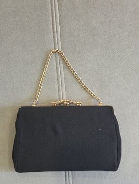 Black Chain-Handle Evening Clutch